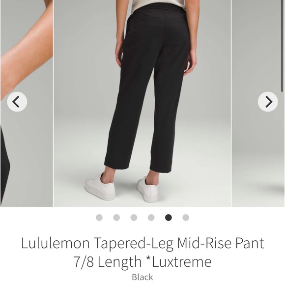 Lululemon Tapered Leg Mid-Rise Work Trouser Pants 7/8 Length Black Sz S 4-6 - Picture 2 of 12